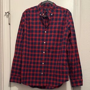 Men's Red and Blue Plaid Shirt